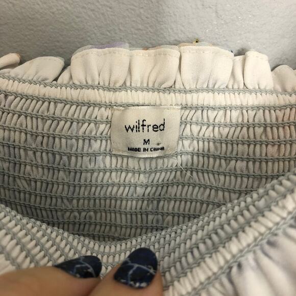 Wilfred Aritzia Tempest Mini Dress Floral Square Neck Smocked Bodice M - Picture 5 of 11